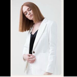 Anine Bing Schoolboy white ivory blazer Size Small Petite